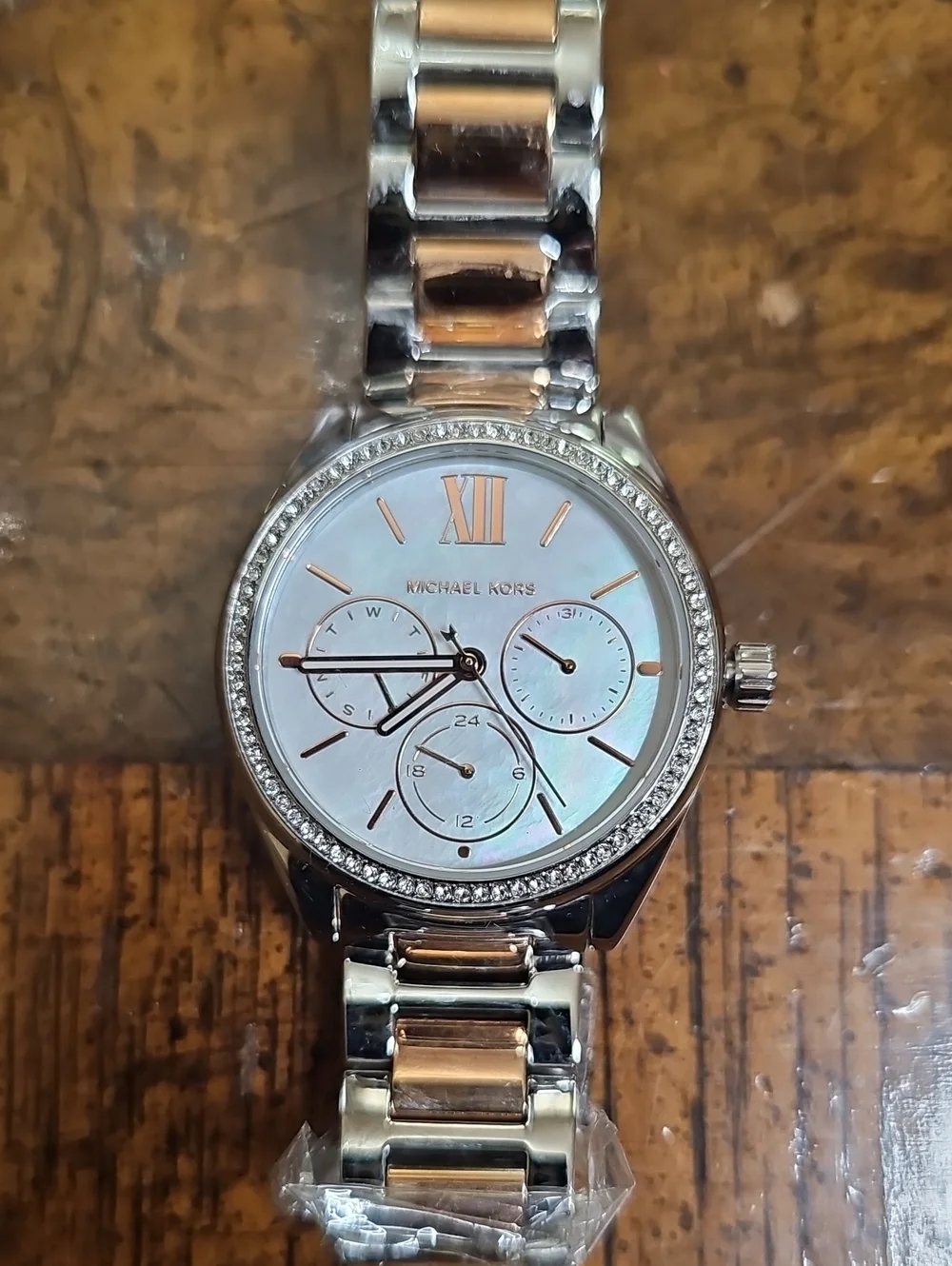 Michael Kors Women’s Two-Tone Mother-of-Pearl Dial Watch - Silver & Rose Gold